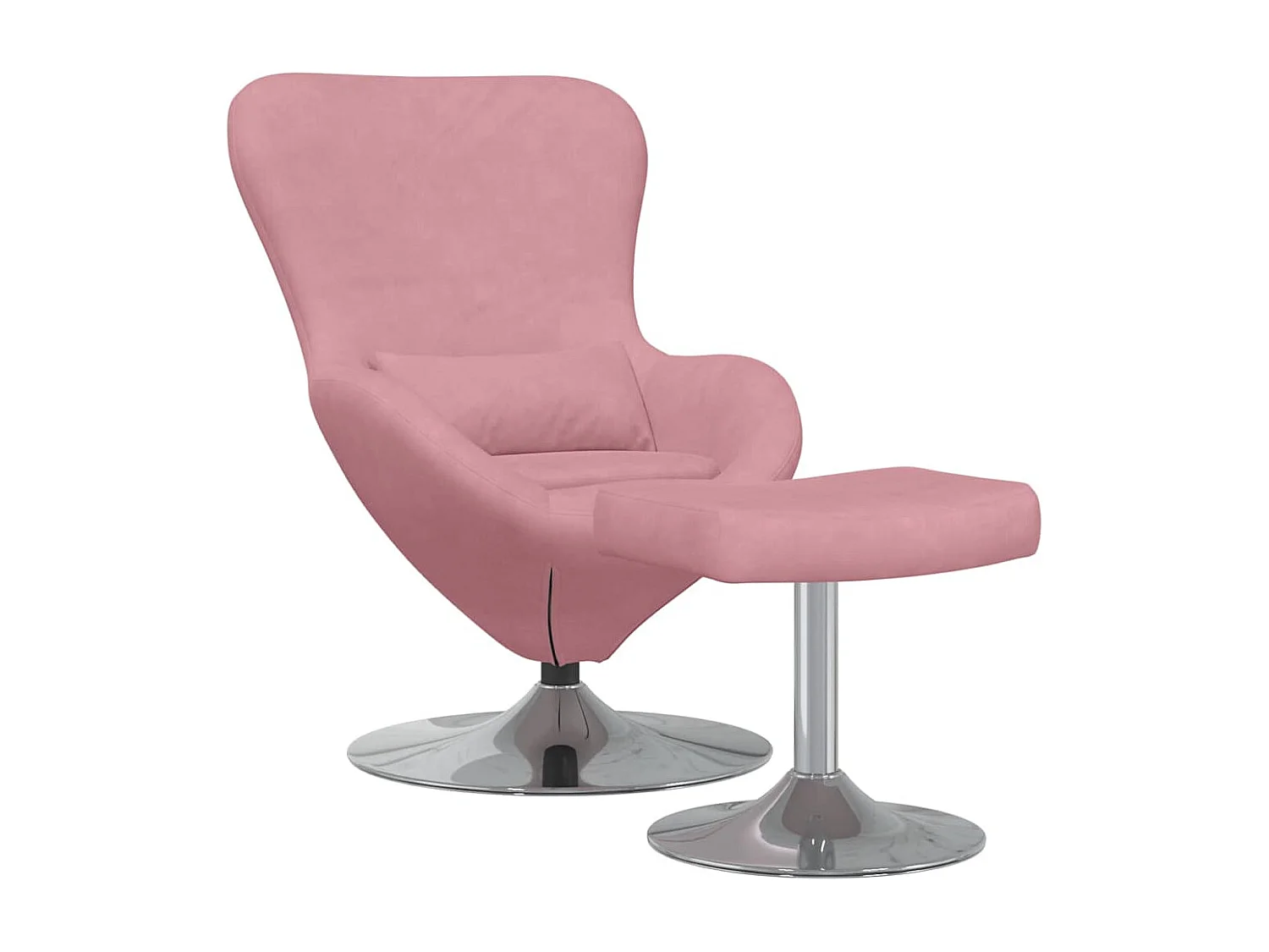 Chaise Œuf avec Pouf Rose 63 x 73 x 90 cm Velours