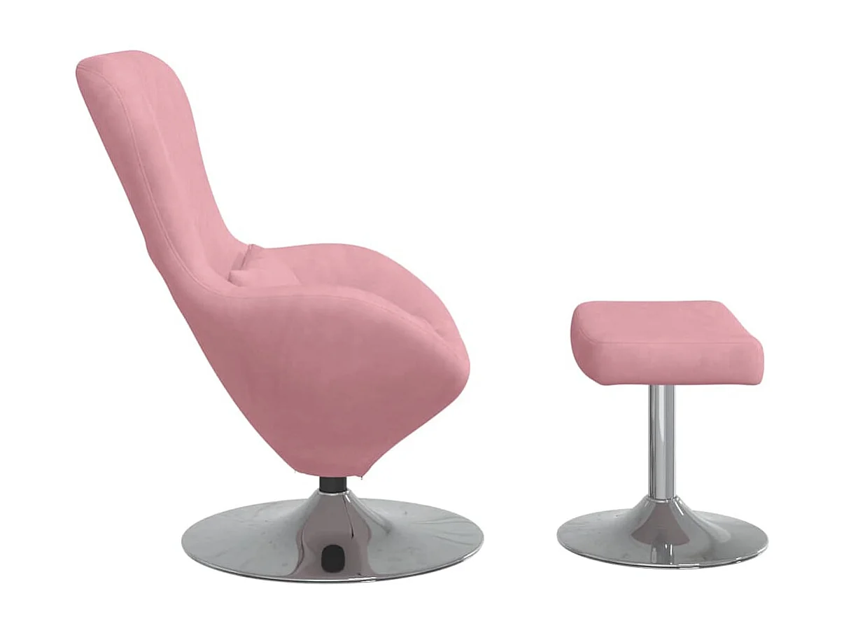 Chaise Œuf avec Pouf Rose 63 x 73 x 90 cm Velours