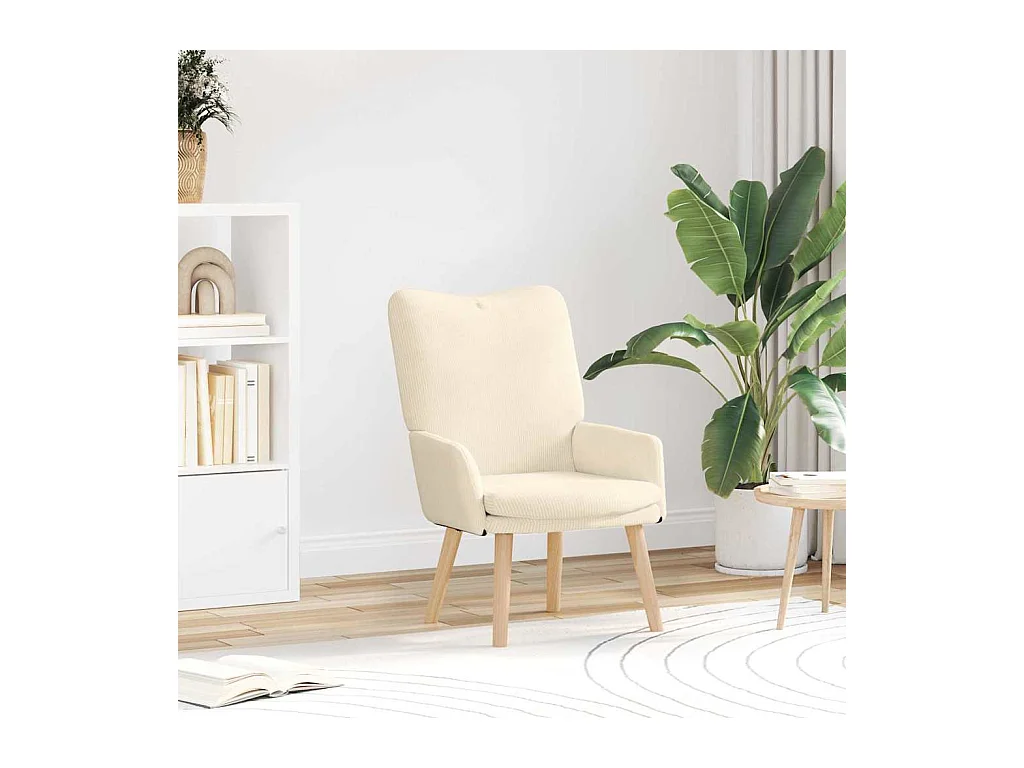 Fauteuil relaxant Crème 63 x 67 x 94 cm tissu