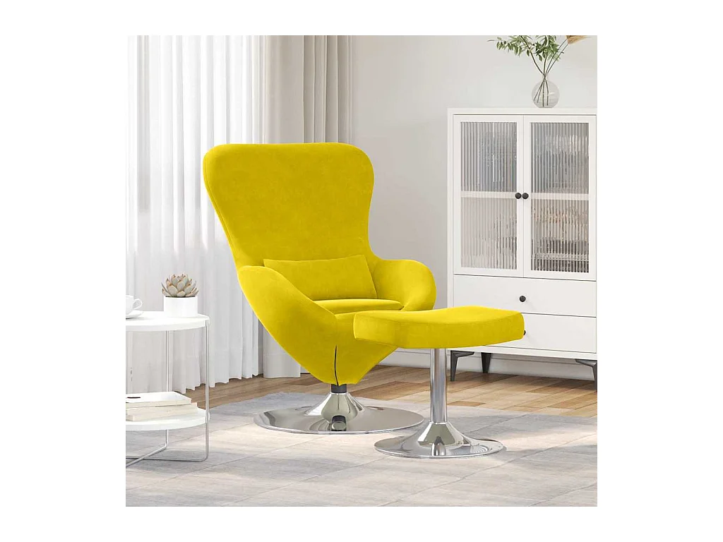 Sillón huevo 2 pcs Amarillo 63 x 73 x 90 cm Terciopelo