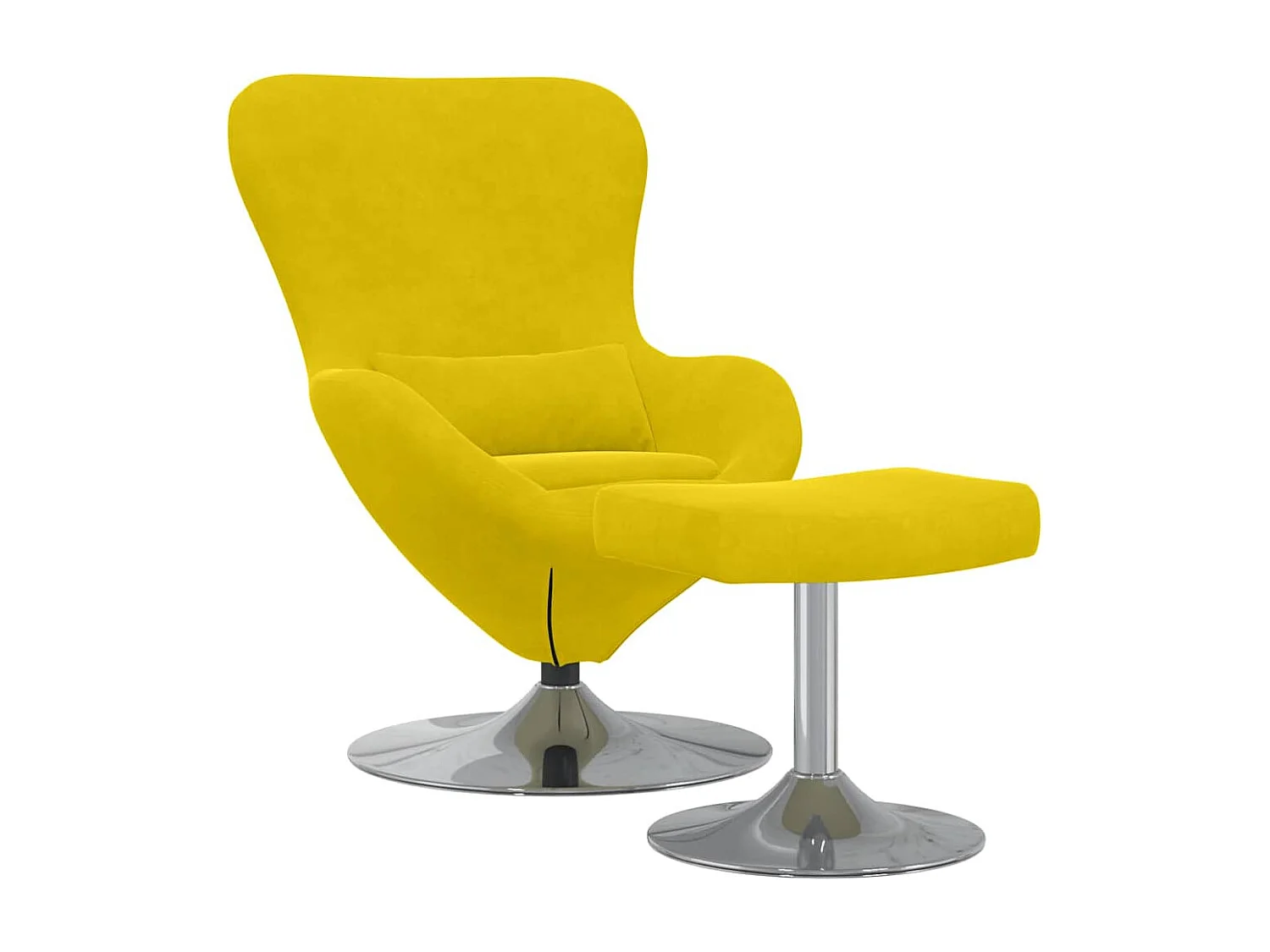 Cadeira ovo 2 pcs Amarelo 63 x 73 x 90 cm Veludo