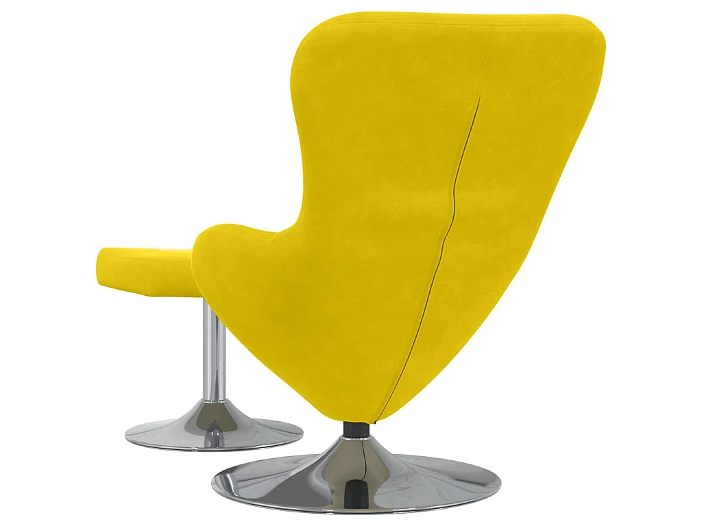 Chaise Œuf avec Pouf Jaune Velours
