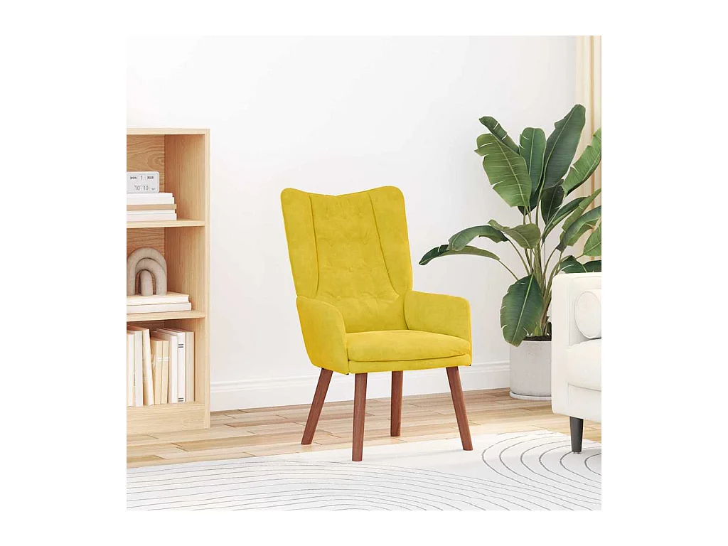 Ontspanningsstoel Geel 63 x 67 x 94 cm Fluweel