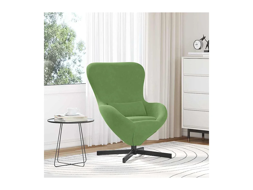 Fauteuil œuf Vert clair 63 x 73 x 90 cm Velours