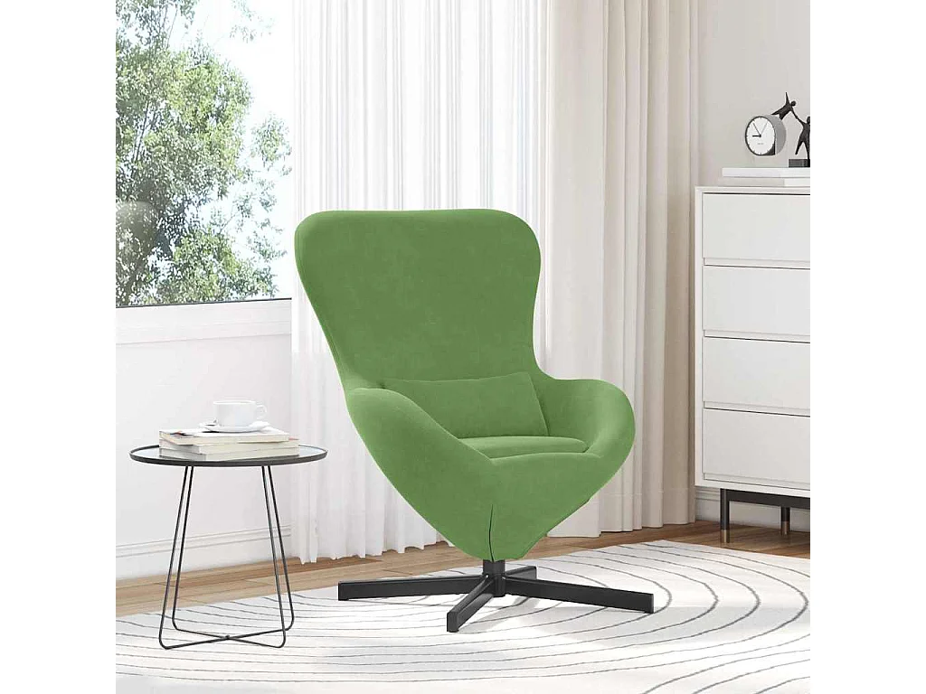 Fauteuil œuf Vert clair 63 x 73 x 90 cm Velours