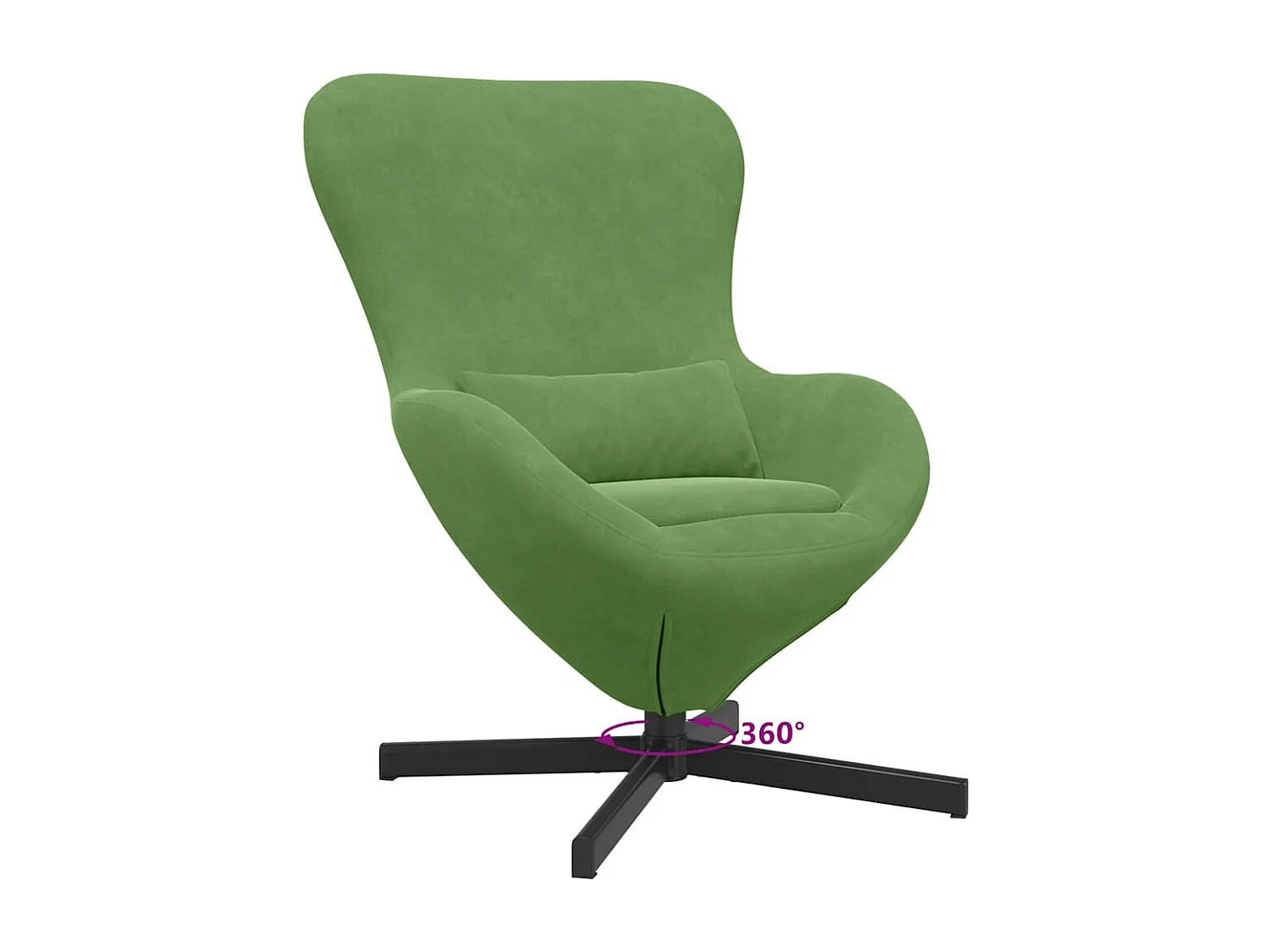 Fauteuil œuf Vert clair 63 x 73 x 90 cm Velours