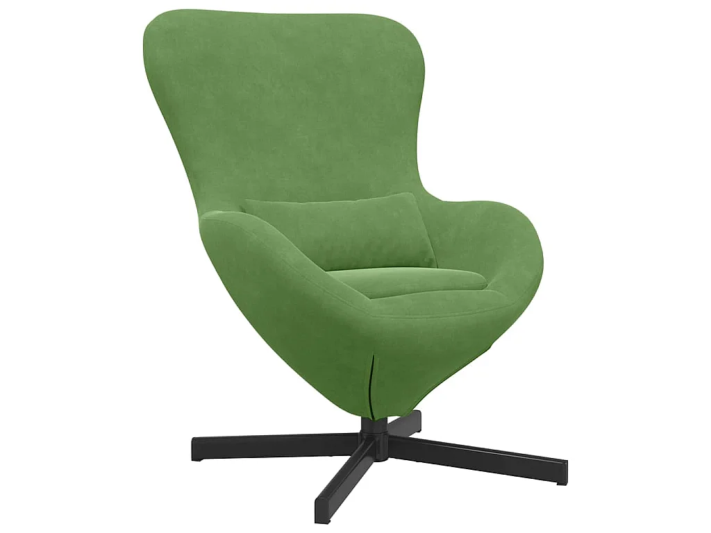 Eivormige stoel Lichtgroen 63 x 73 x 90 cm Fluweel