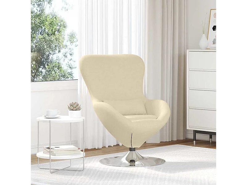 Fauteuil œuf Crème 63 x 73 x 90 cm tissu