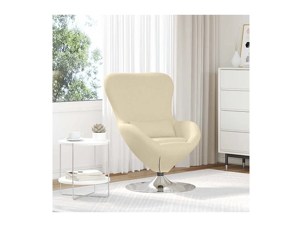 Fauteuil œuf Crème tissu