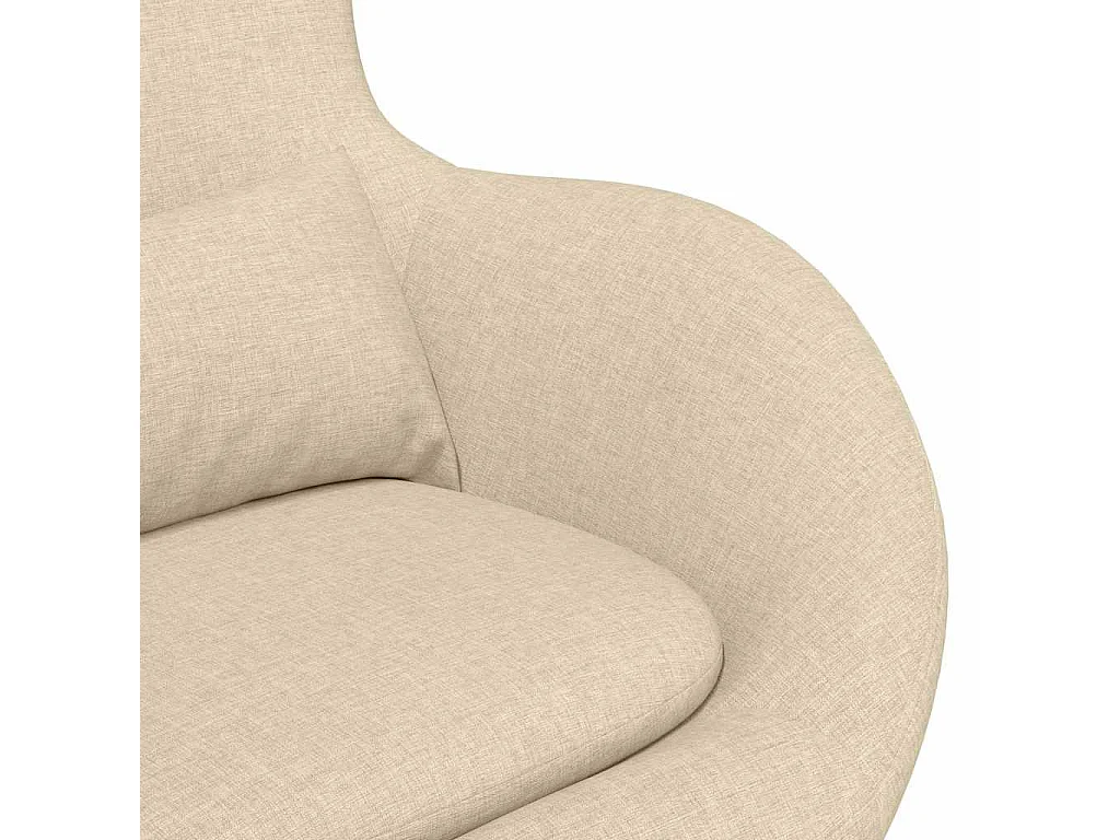 Fauteuil œuf Crème 63 x 73 x 90 cm tissu