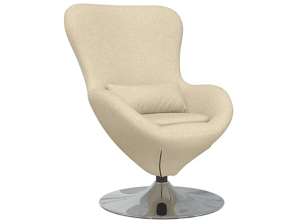 Fauteuil œuf Crème 63 x 73 x 90 cm tissu