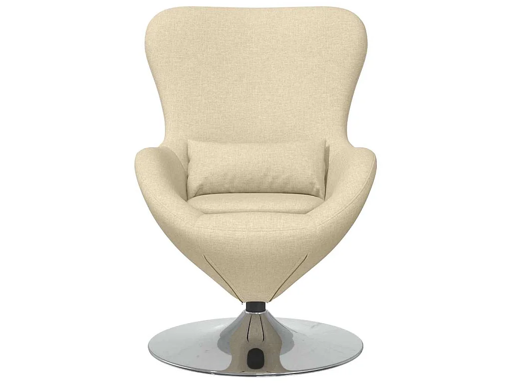 Fauteuil œuf Crème 63 x 73 x 90 cm tissu
