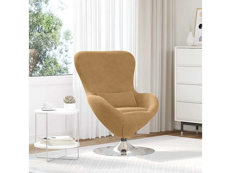 Fauteuil œuf Marron 63 x 73 x 90 cm Velours