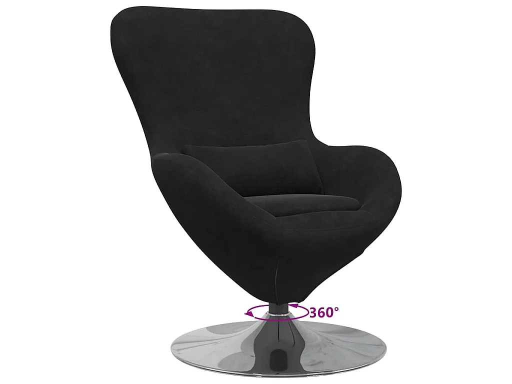 Fauteuil œuf Noir Velours