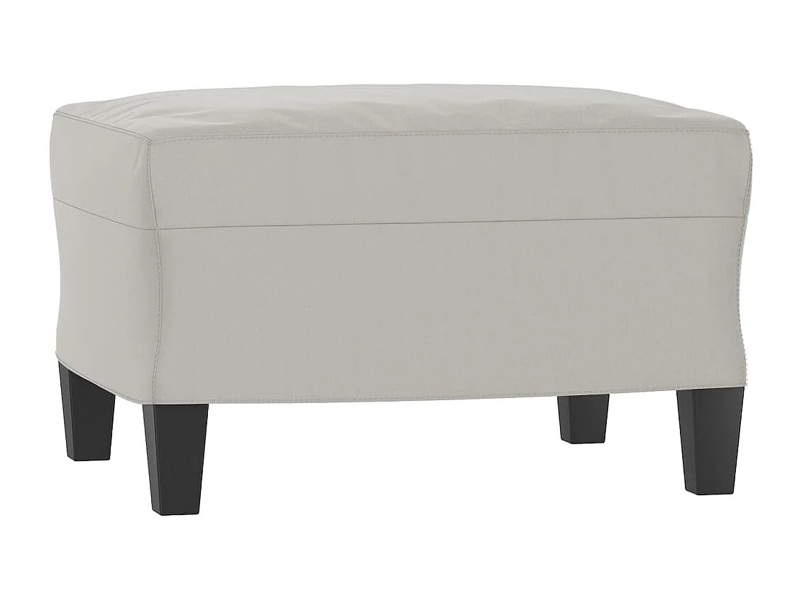 Sillón con taburete tela de microfibra gris claro 60 cm