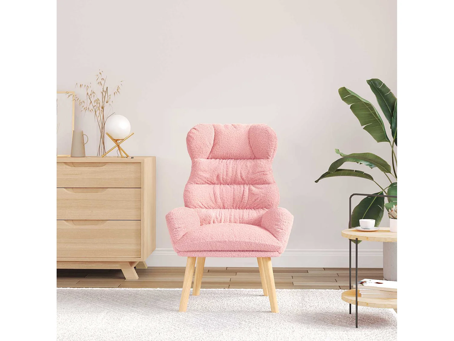 poltrona Rosa 69 x 74 x 93 cm Tessuto Sherpa