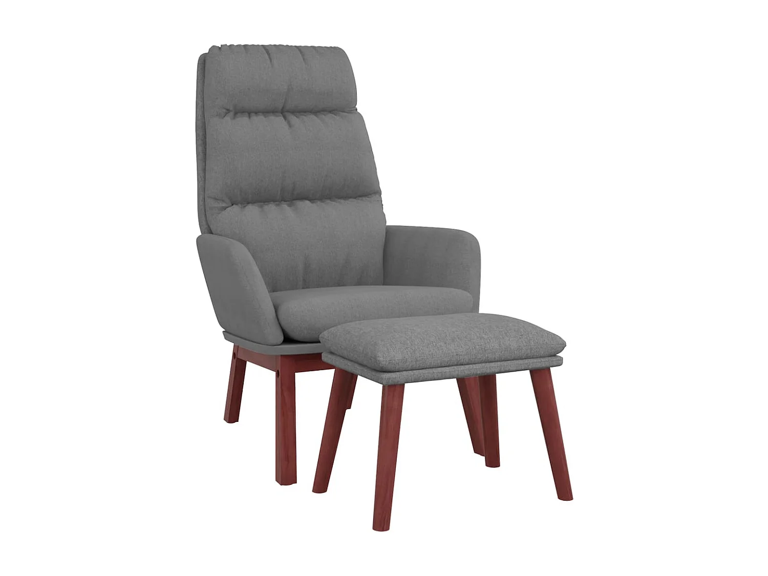 Chaise de relaxation avec tabouret Gris clair Tissu