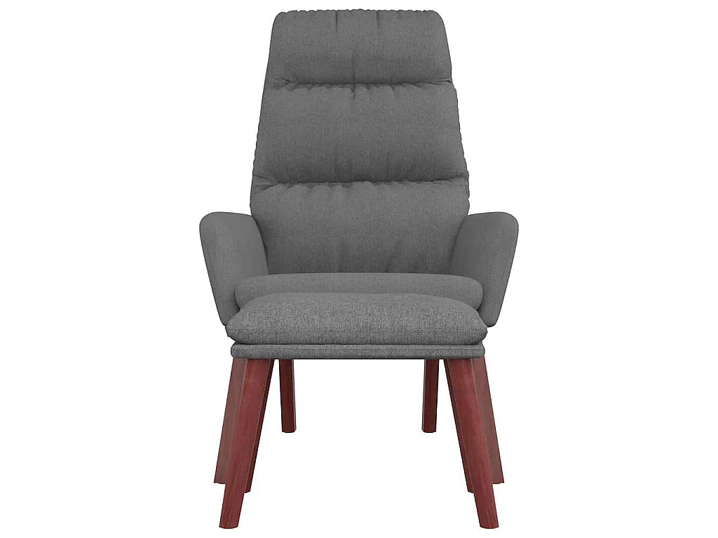 Chaise de relaxation avec tabouret Gris clair Tissu