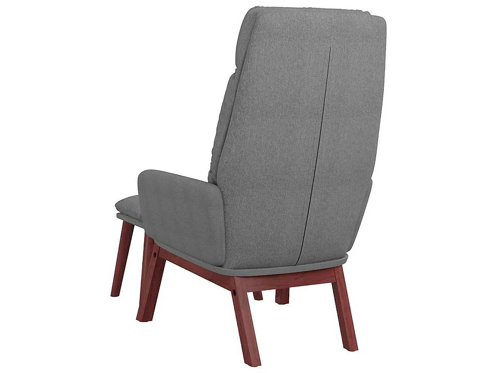 Chaise de relaxation avec tabouret Gris clair Tissu