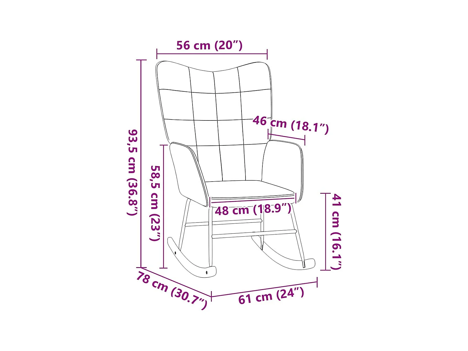Chaise à bascule Gris clair Tissu Sherpa