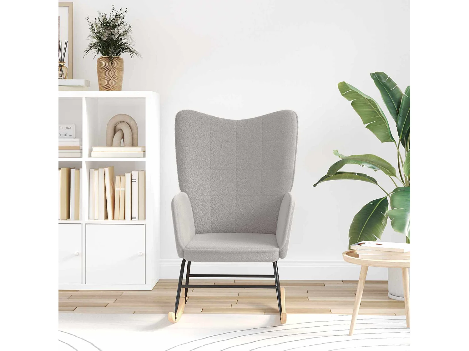 Chaise à bascule Gris clair Tissu Sherpa