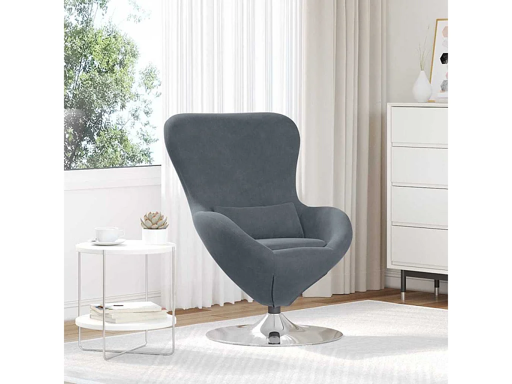 Poltrona uovo Grigio scuro Velluto
