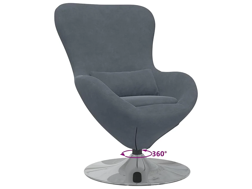 Poltrona uovo Grigio scuro Velluto
