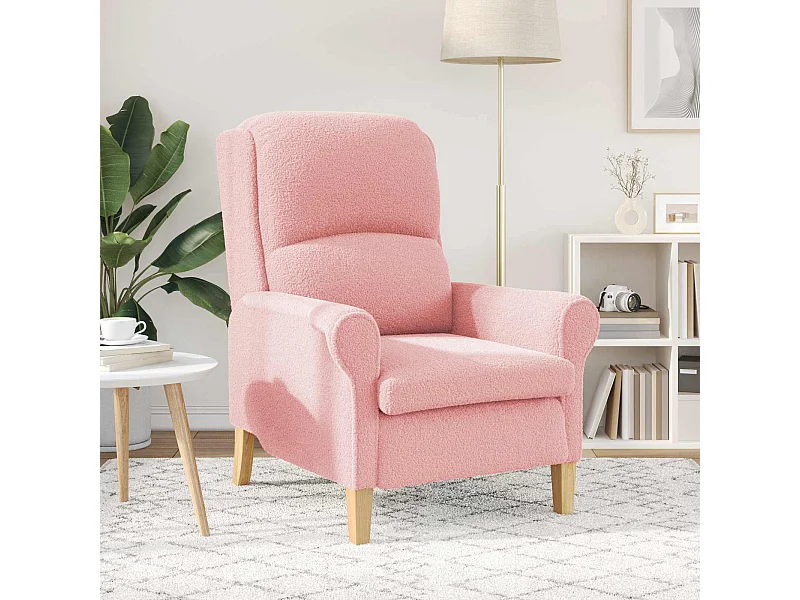 fauteuil Rose 76 x 94 x 102 cm Tissu en Sherpa doux