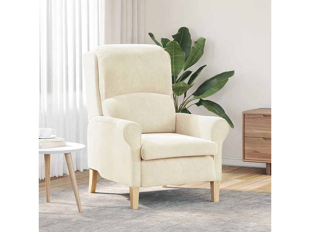 poltrona Crema 76 x 94 x 102 cm Velluto