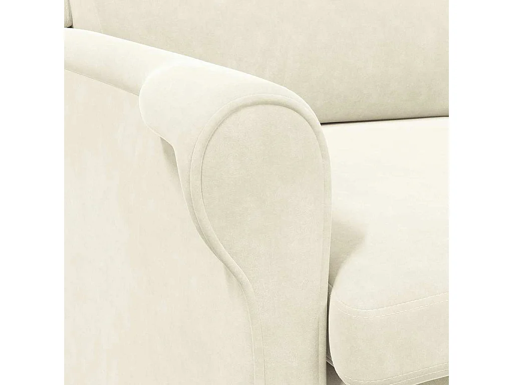 poltrona Crema 76 x 94 x 102 cm Velluto