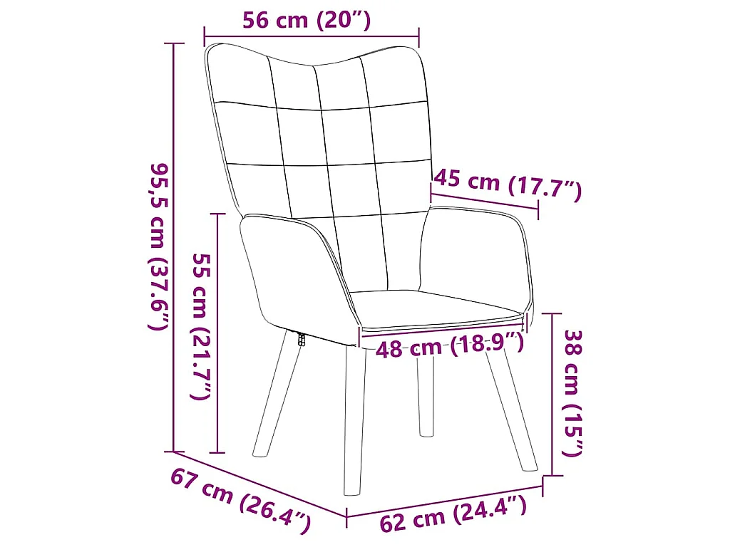 fauteuil Gris clair 62 x 67 x 95,5 cm Tissu Sherpa