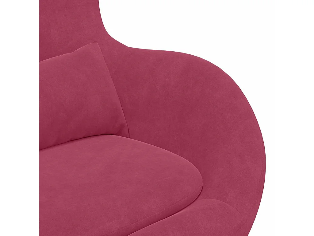 Fauteuil œuf Bordeaux 63 x 73 x 90 cm Velours