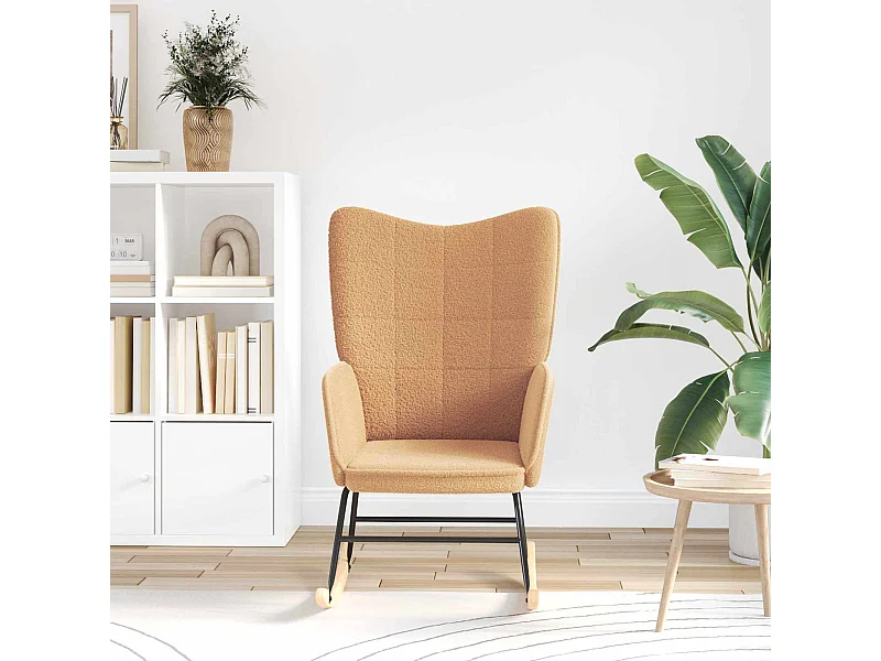 Chaise à bascule Beige Tissu Sherpa