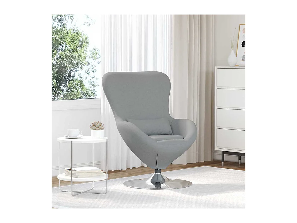Fauteuil œuf Gris clair 63 x 73 x 90 cm tissu