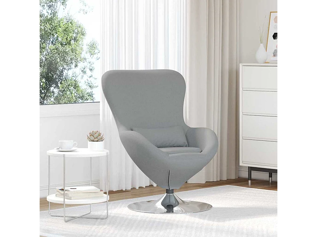 Fauteuil œuf Gris clair 63 x 73 x 90 cm tissu