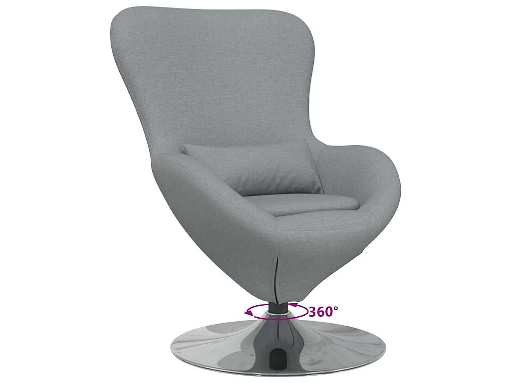 Fauteuil œuf Gris clair 63 x 73 x 90 cm tissu
