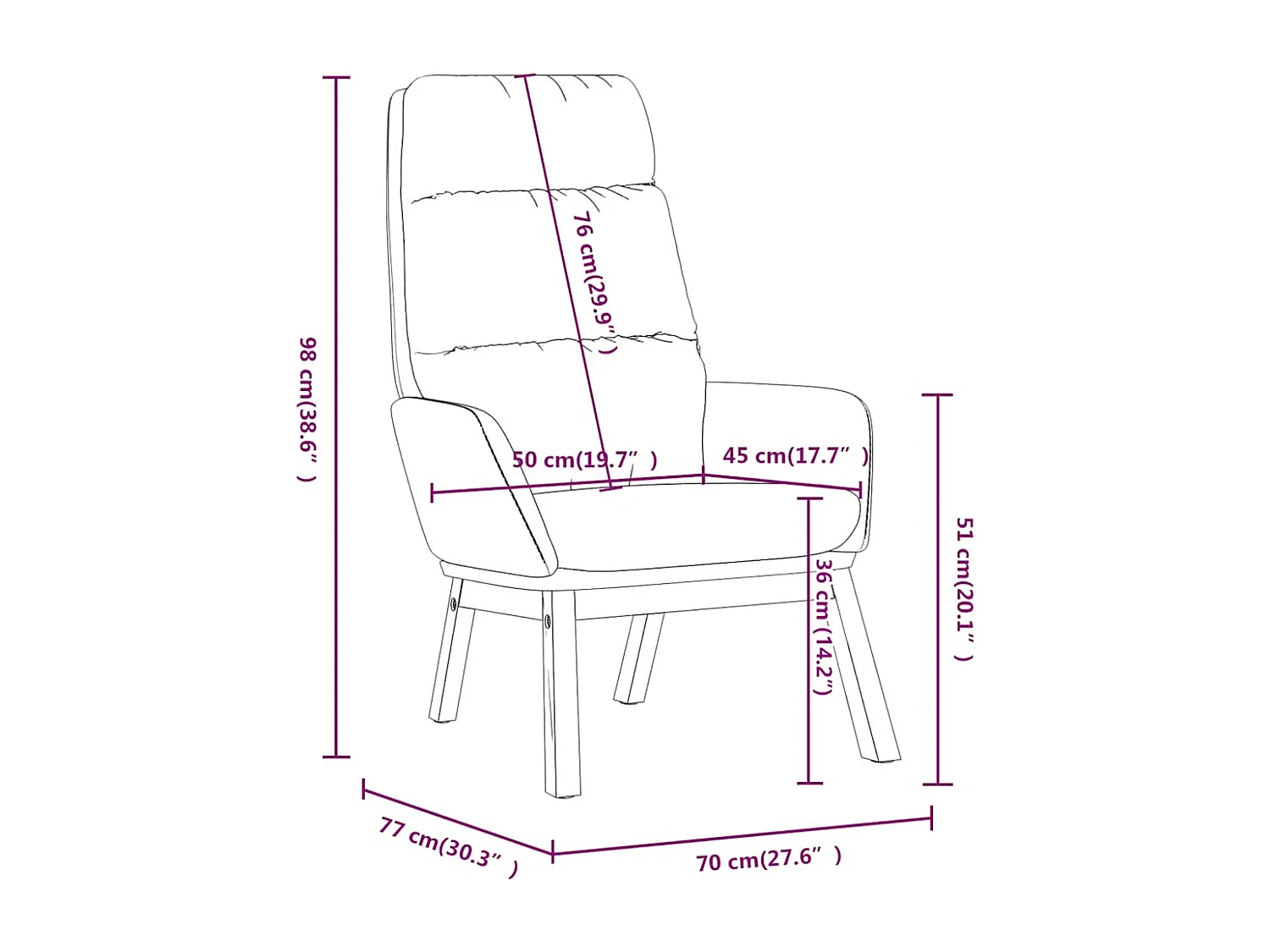 Chaise de relaxation Taupe Tissu