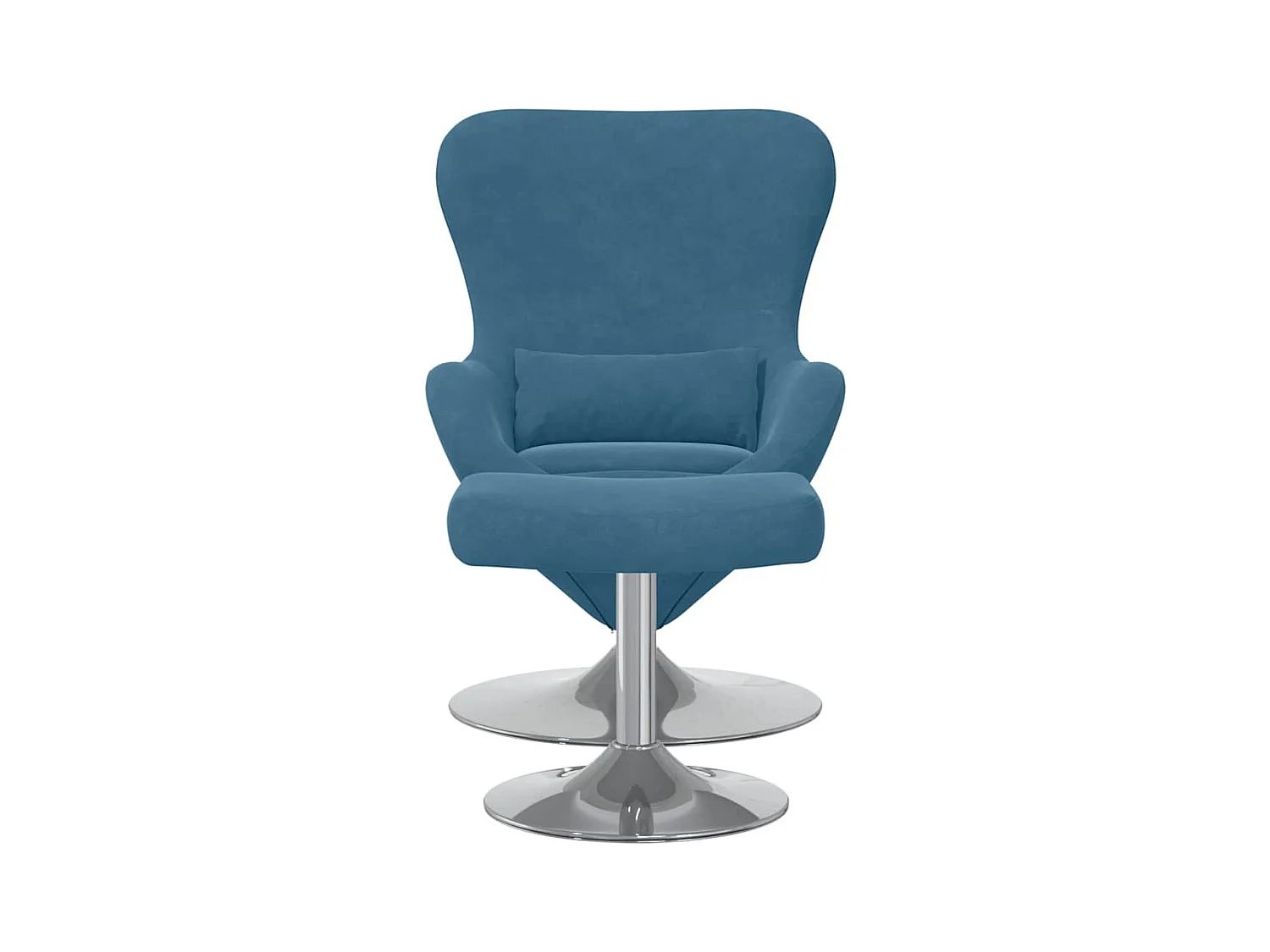 Chaise Œuf avec Pouf Bleu 63 x 73 x 90 cm Velours