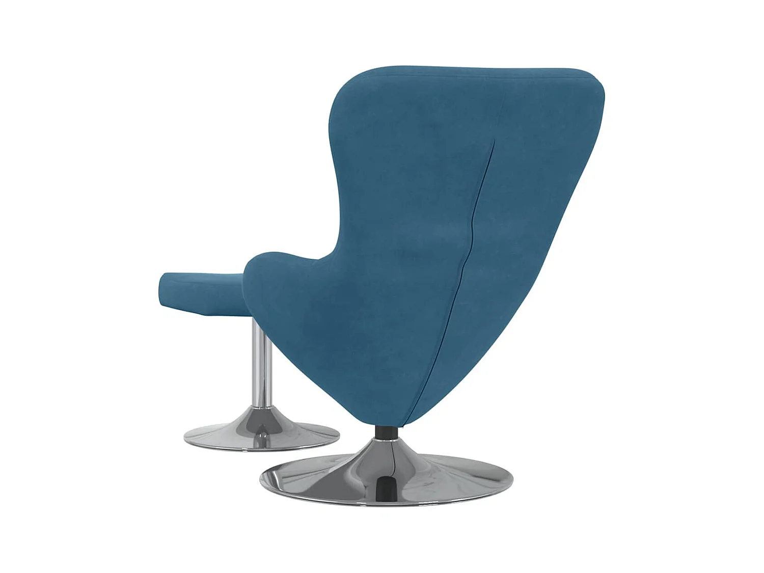 Chaise Œuf avec Pouf Bleu 63 x 73 x 90 cm Velours