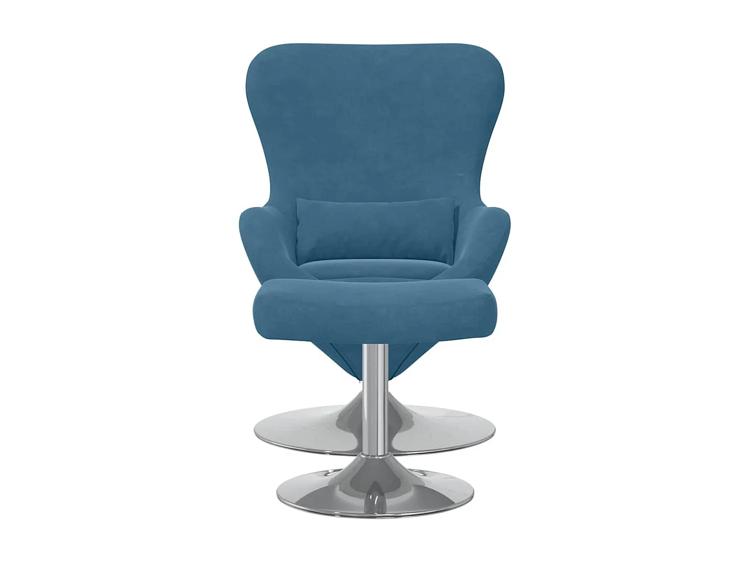 Chaise Œuf avec Pouf Bleu 63 x 73 x 90 cm Velours