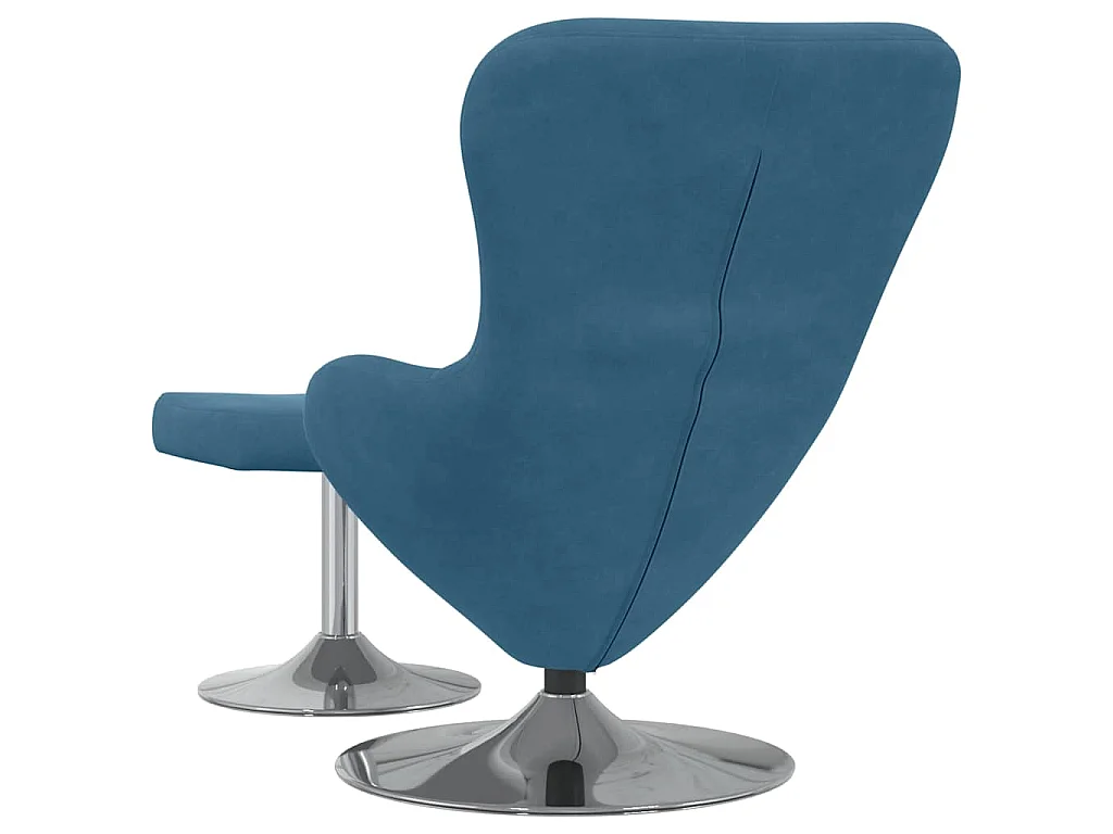 Eierstuhl mit Fußhocker with Footstool Blau Samt