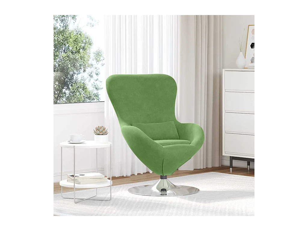 Fauteuil œuf Vert clair 63 x 73 x 90 cm Velours