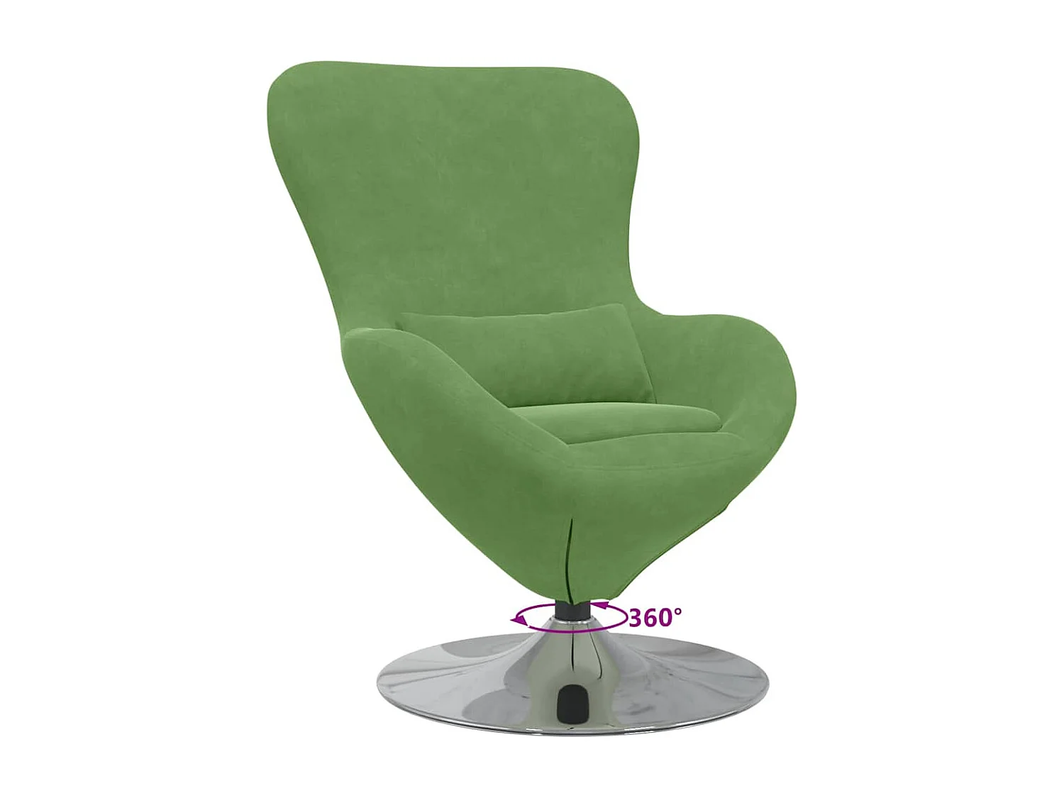 Fauteuil œuf Vert clair 63 x 73 x 90 cm Velours