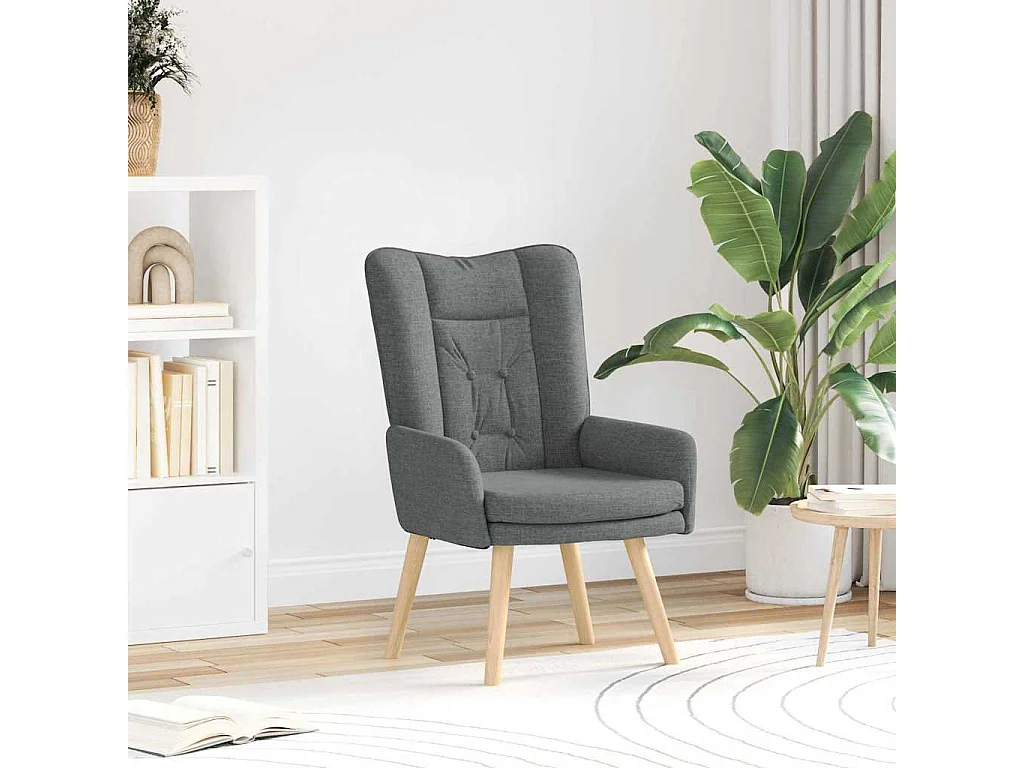 fauteuil Gris foncé 63 x 67 x 94 cm Tissu et contreplaqué