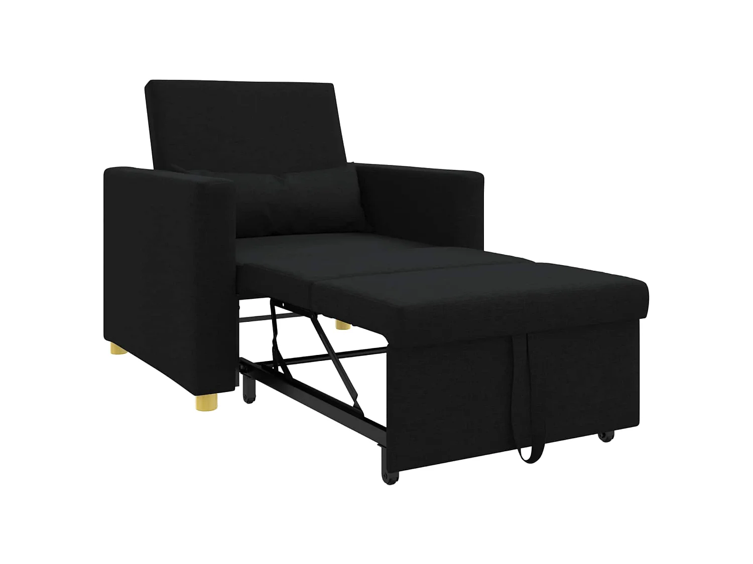 Canapé-lit escamotable simple Noir 90 x 165 x 87 cm tissu