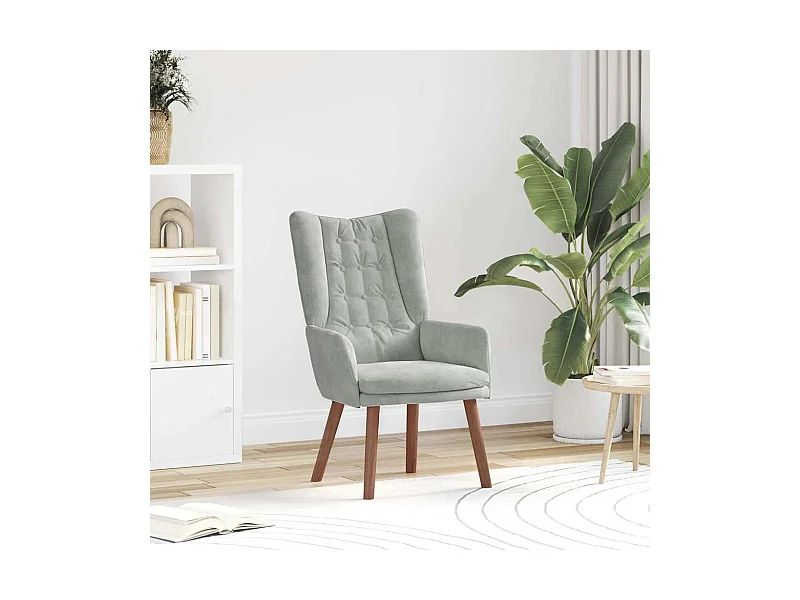 Ontspanningsstoel Lichtgrijs 63 x 67 x 94 cm Fluweel