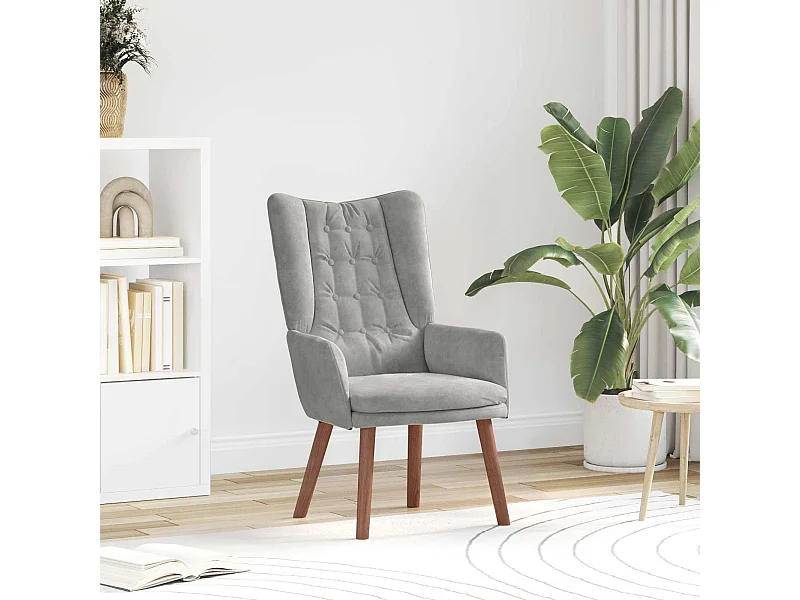 fauteuil Gris clair 63 x 67 x 94 cm Velours