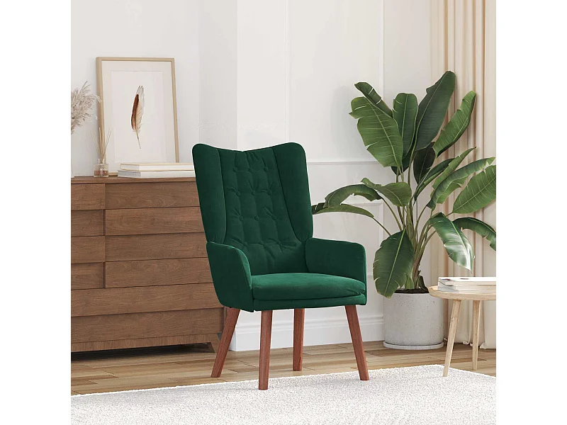 fauteuil Vert foncé 63 x 67 x 94 cm Velours