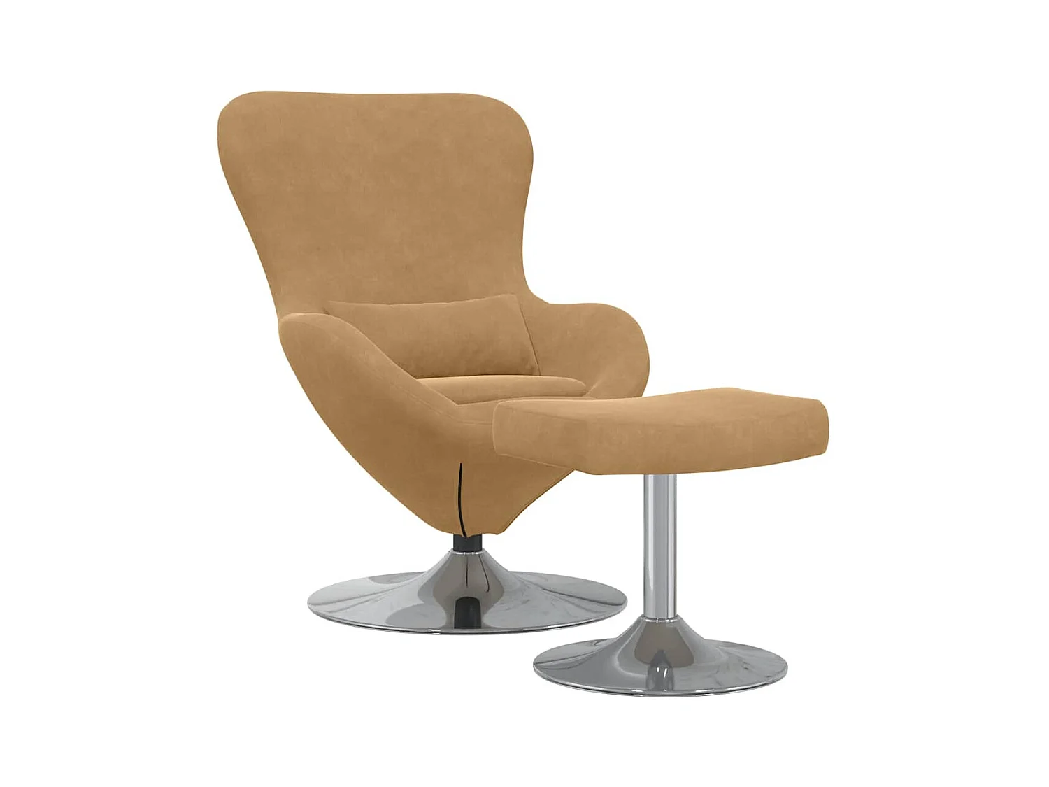 Chaise Œuf avec Pouf Marron 63 x 73 x 90 cm Velours