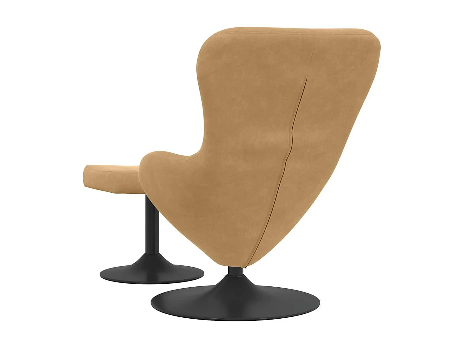 Cadeira Egg com Puff Castanho 63 x 73 x 90 cm Veludo